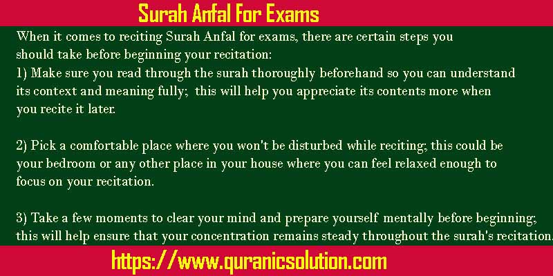 Surah Anfal For Exams