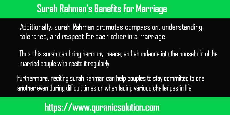 Surah Rahman's Benefits For Marriage