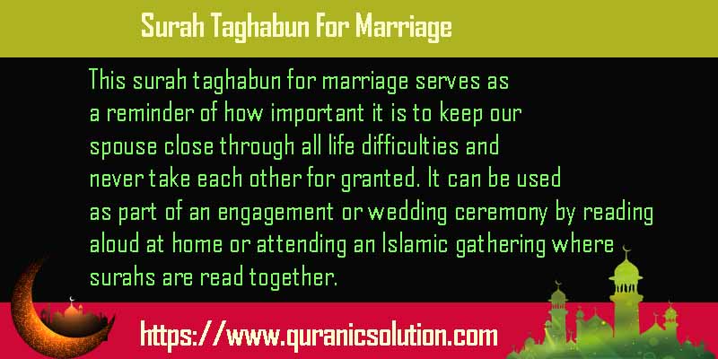 Surah Taghabun For Marriage