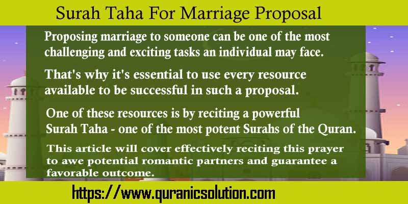 Surah Taha For Marriage Proposal